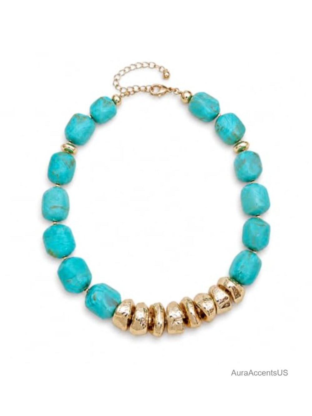 Chunky Resin Beaded Statement Collar Necklace Adjustable